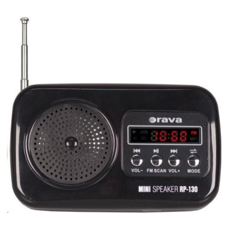 Orava RP 130 přenosný rádiopřijímač, SD Karta, výstup na sluchátka, LED displej, FM rádio, USB, 