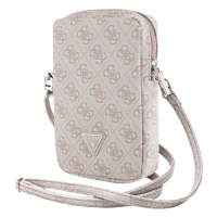 Taška Guess PU 4G Triangle Logo Wallet Phone Bag Zipper, růžová