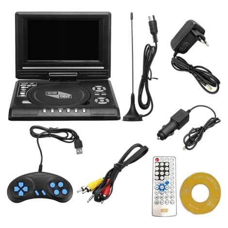 Přenosný DVD Přehrávač S Tv/fm/usb 7,8 21*16*8CM 800MAH Set Černý