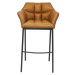 KARE Design Kožená čalouněná barová židle Thinktank Quattro