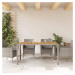Zahradní stůl s akáciovou deskou šedý 150x90x75 cm polyratan,Zahradní stůl s akáciovou deskou še