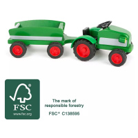 Small Foot Dřevěný traktor s vlečkou zelený