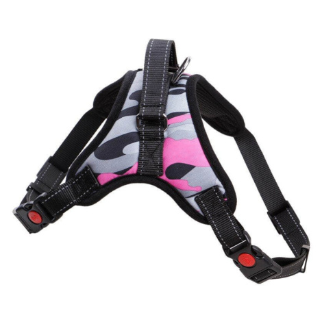 Sporty postroj pro psa | 32 – 98 cm Barva: Růžový-maskáč, Obvod hrudníku: 65 - 85 cm