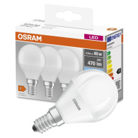 3PAK LED žárovka LED E14 P45 5W = 40W 470lm 4000K Neutrální 300° OSRAM Base