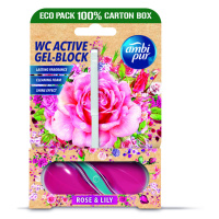 Ambipur WC Active gel-blok růže & lilie 45 g