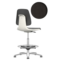 bimos Pracovní otočná židle LABSIT, s podlahovými patkami a nožním kruhem, sedák s textilním pot