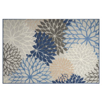Modro-krémový pratelný koberec s příměsí bavlny 100x150 cm Geo Flowers – Conceptum Hypnose