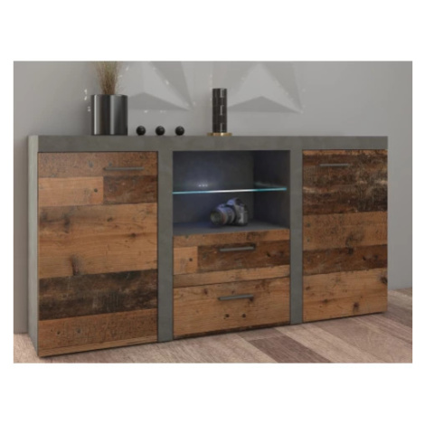 Komoda se zásuvkami Rumba, vintage optika kovu/dřeva Asko