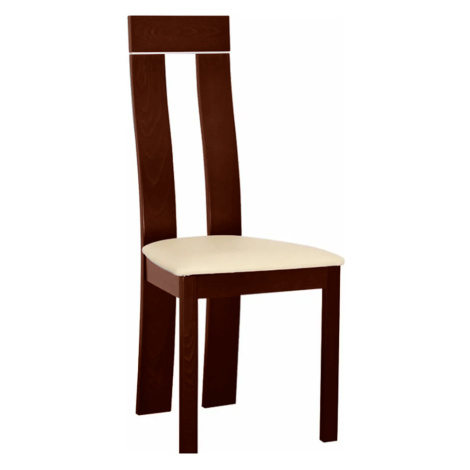Dřevěná židle DESI, ořech/ekokůže béžová Tempo Kondela