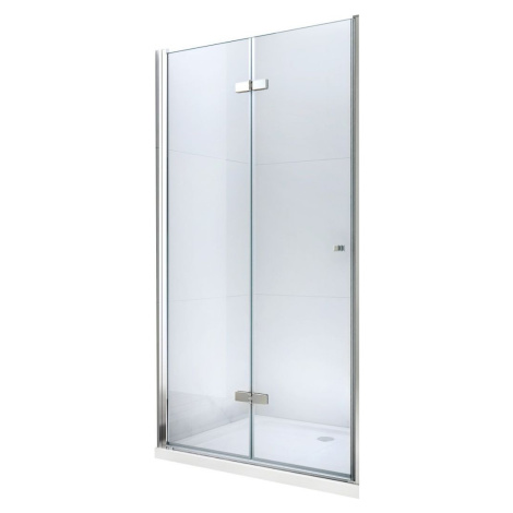 MEXEN LIMA skládací dveře 85x190 cm 6mm, chrom, transparent se stěnovým profilem 856-085-000-01-