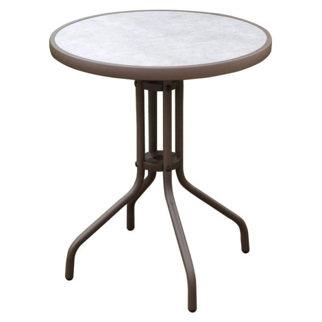 Skleněný stůl imitace betonu hnědá BAUMAX