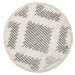 Béžovo-černý ručně tkaný bavlněný koberec Westwing Collection Fini, ø 150 cm