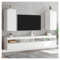 vidaXL Nástěnné TV skříňky s LED osvětlením 2 ks bílé 30,5x35x70 cm