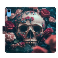 iSaprio flip pouzdro Skull in Roses 02 pro iPhone XR