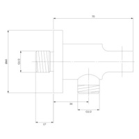 OMNIRES Úhlové dopojení chrom /CR/ 8873CR