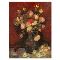 Obrazová reprodukce Vase with Cinese Asters & Gladioli (Vintage Flowers) - Vincent van Gogh, 30x