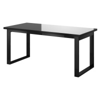 DEJEON rozkládací stůl, černá/černé sklo