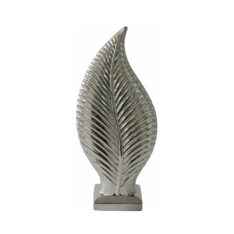 Dekorace list 38 cm, stříbrná Asko