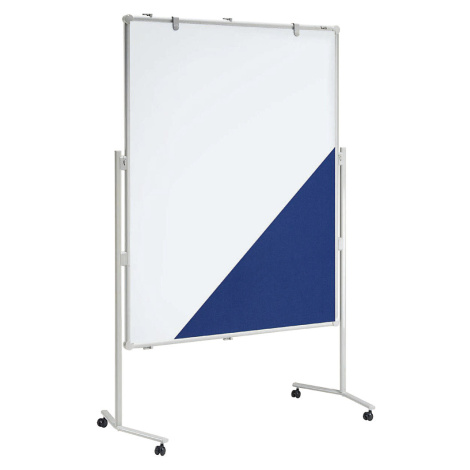 MAUL Přednášková tabule MAULpro, modrý textil / bílá tabule, š x v 1200 x 1500 mm