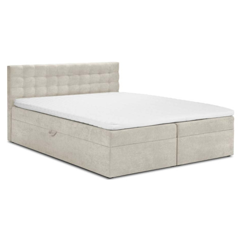 Béžová boxspring postel s úložným prostorem 140x200 cm Jade – Mazzini Beds Mazzini Sofas