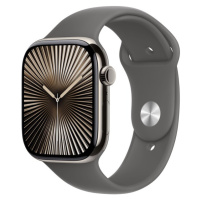 Apple Watch Series 10 Cellular 46mm Přírodní titan se skálově šedým sportovním řemínkem S/M