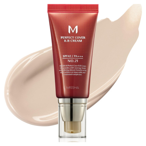 Missha Missha, perfect cover, BB krém, odstín 21 light beige, 20 ml