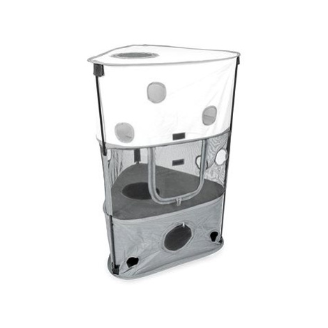 Duvo+ Dvoupatrový stan na hraní pro kočky, šedý, 58 × 55 × 90 cm