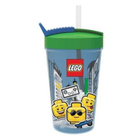 Kelímek s brčkem LEGO ICONIC Boy - modrá/zelená