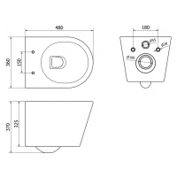 MEXEN/S WC předstěnová instalační sada Fenix XS-F s mísou WC Rico + sedátko softclose, bílá mat 