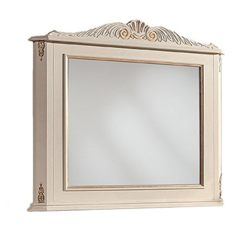 Estila Luxusní klasické bílé obdélníkové zrcadlo Emociones s vyřezávanými prvky a detaily 90 cm