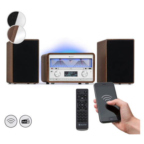 Auna Elton, stereo systém, CD, BT, MP3, DAB+, FM rádio, VU metr, podsvícení