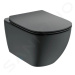 IDEAL STANDARD Tesi Závěsné WC se sedátkem softclose, Aquablade, černá T3546V3