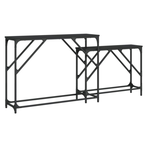 vidaXL Hnízdové konzolové stolky 2 ks černé kompozitní dřevo