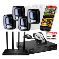 Set Monitorungu 4X Venkovní kamera Tubová Ip WiFi 8MP