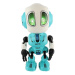 Teddies Robot ECHO opakující věty, 12 cm, kov, se zvukem a světlem