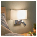 Lucande LED nástěnné světlo Virve, lampa na čtení a USB