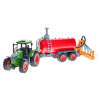 Kids Globe Farming traktor volný chod 49cm s cisternou stříkající vodu