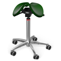 Sedlová židle Salli Twin Barva čalounění: Kůže - borovicová zelená #98015, Konstrukce: chromová 