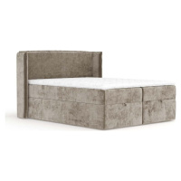 Béžová boxspring postel s úložným prostorem 160x200 cm Passion – Maison de Rêve