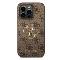 Guess PU 4G Metal Logo Zadní Kryt pro iPhone 15 Pro Max Brown