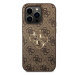 Guess PU 4G Metal Logo Zadní Kryt pro iPhone 15 Pro Max Brown