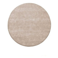 Kusový koberec Shaggy Cosy Balta 01béžový 200 cm kruh