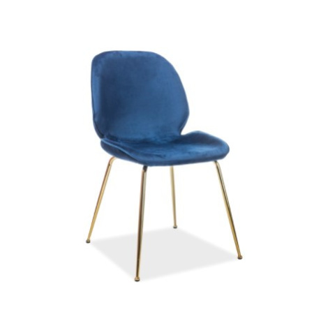 Signal Židle ADRIEN Velvet | zlaté nohy Barva: Bluvel 86 / granátová modrá
