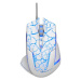 Myš drátová USB, E-blue Mazer Pro, bílo-modrá, optická, 2500DPI, e-box