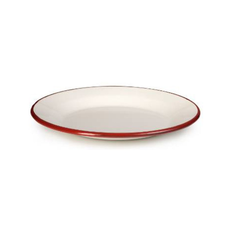 Smaltovaný talíř červeno bílý 24cm - Ibili