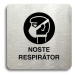 Accept Piktogram "noste respirátor" (80 × 80 mm) (stříbrná tabulka - černý tisk bez rámečku)