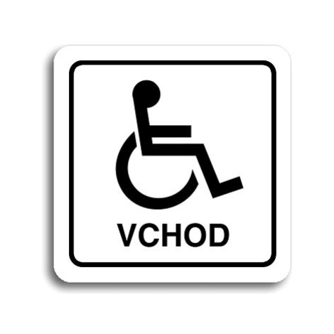 Accept Piktogram "vchod pro invalidy" (80 × 80 mm) (bílá tabulka - černý tisk)