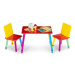 Dětský dřevěný nábytek Eco toys, stoleček + dvě židličky - vícebarevný