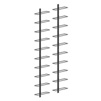 Shumee Nástěnný stojan na víno na 10 lahví 2 ks - černý, kov
