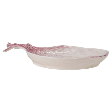 Bílo-růžový servírovací talíř 18x26 cm Mimosa – Bloomingville